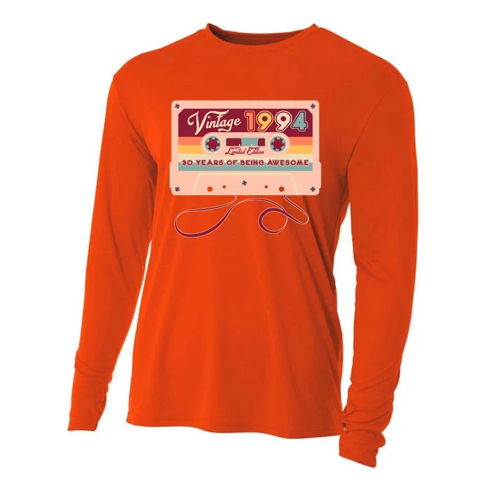 Cute Cassette Tape Limited Edition Vintage 1994 30 Years Of Being Awesome Cooling Performance Long Sleeve Crew