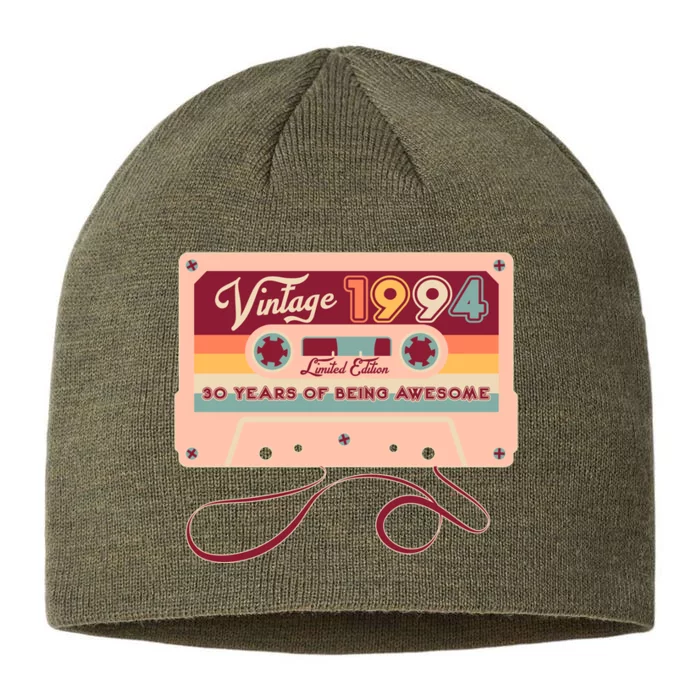 Cute Cassette Tape Limited Edition Vintage 1994 30 Years Of Being Awesome 8 1/2in Sustainable Knit Beanie