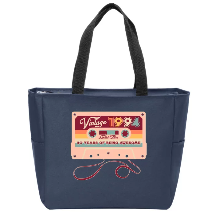 Cute Cassette Tape Limited Edition Vintage 1994 30 Years Of Being Awesome Zip Tote Bag