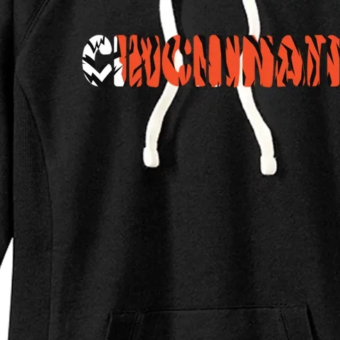 Cincinnati Cool Tiger Striped Animal Print Gift Women's Fleece Hoodie