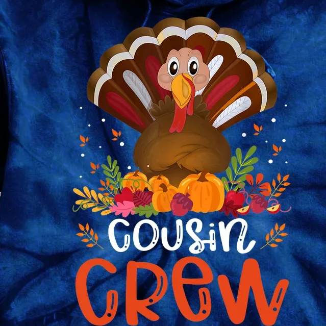 Cousin Crew Turkey Cute Family Thanksgiving Pajamas Matching Tie Dye Hoodie