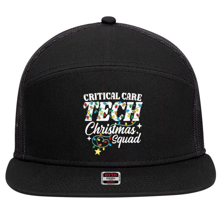 Critical Care Tech Christmas Squad Intensive Care Technician 7 Panel Mesh Trucker Snapback Hat