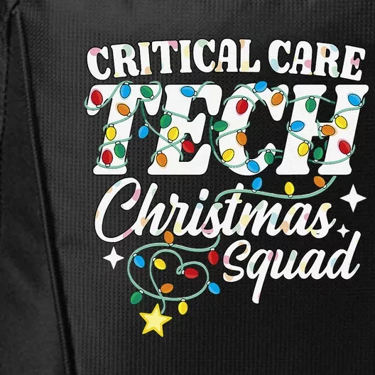 Critical Care Tech Christmas Squad Intensive Care Technician City Backpack