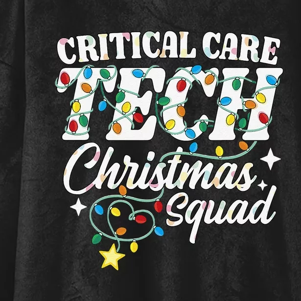 Critical Care Tech Christmas Squad Intensive Care Technician Hooded Wearable Blanket