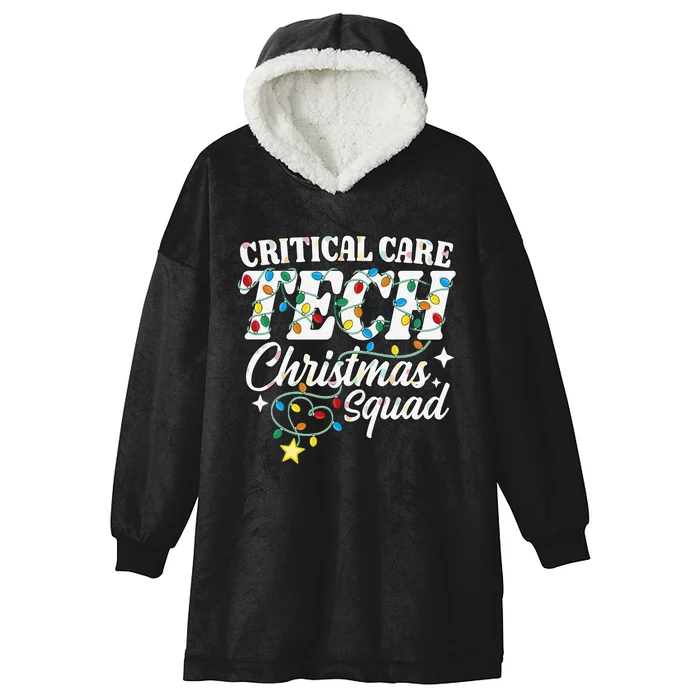 Critical Care Tech Christmas Squad Intensive Care Technician Hooded Wearable Blanket