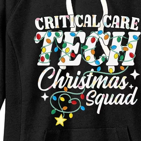 Critical Care Tech Christmas Squad Intensive Care Technician Women's Fleece Hoodie