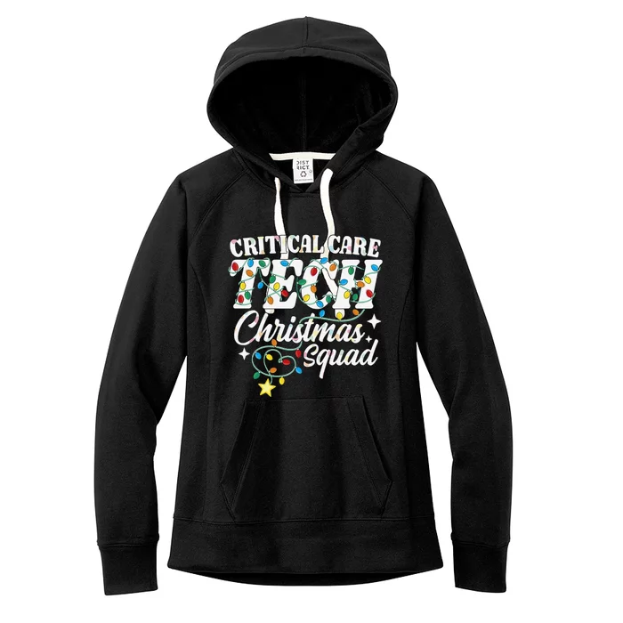 Critical Care Tech Christmas Squad Intensive Care Technician Women's Fleece Hoodie