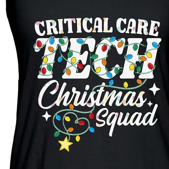 Critical Care Tech Christmas Squad Intensive Care Technician Ladies Essential Flowy Tank