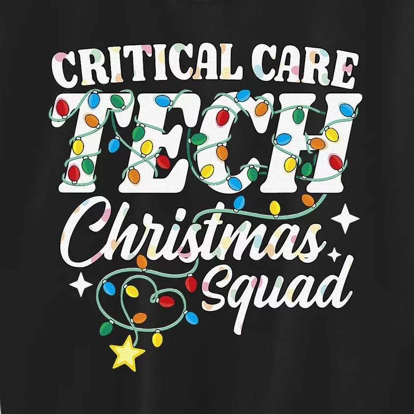 Critical Care Tech Christmas Squad Intensive Care Technician Kids Sweatshirt