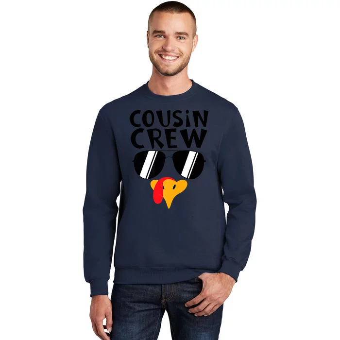 Cousin Crew Turkey Cute Family Thanksgiving Pajamas Matching Tall Sweatshirt