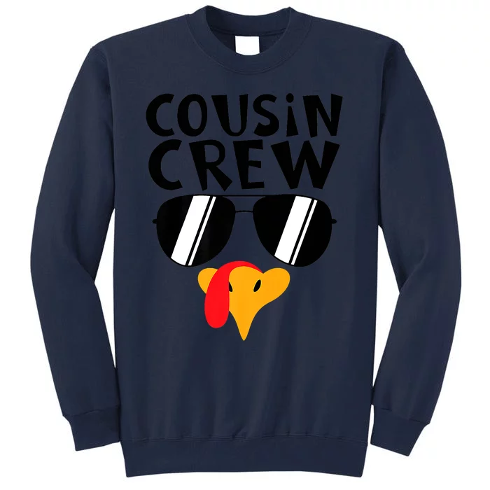 Cousin Crew Turkey Cute Family Thanksgiving Pajamas Matching Tall Sweatshirt