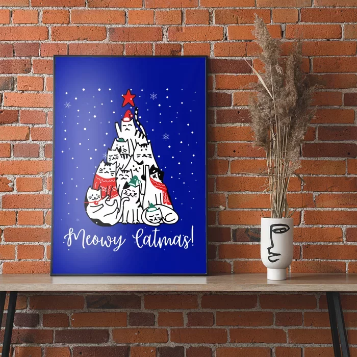 Cat Christmas Tree Meowy Catmas Cat Poster