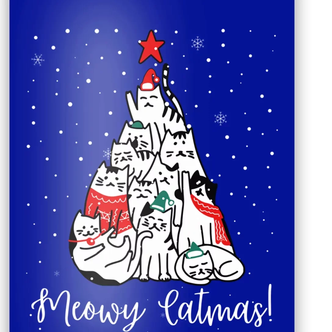 Cat Christmas Tree Meowy Catmas Cat Poster