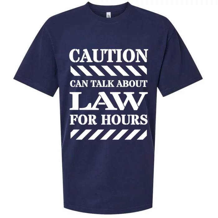 Caution Can Talk About Law For Hours Gift Sueded Cloud Jersey T-Shirt