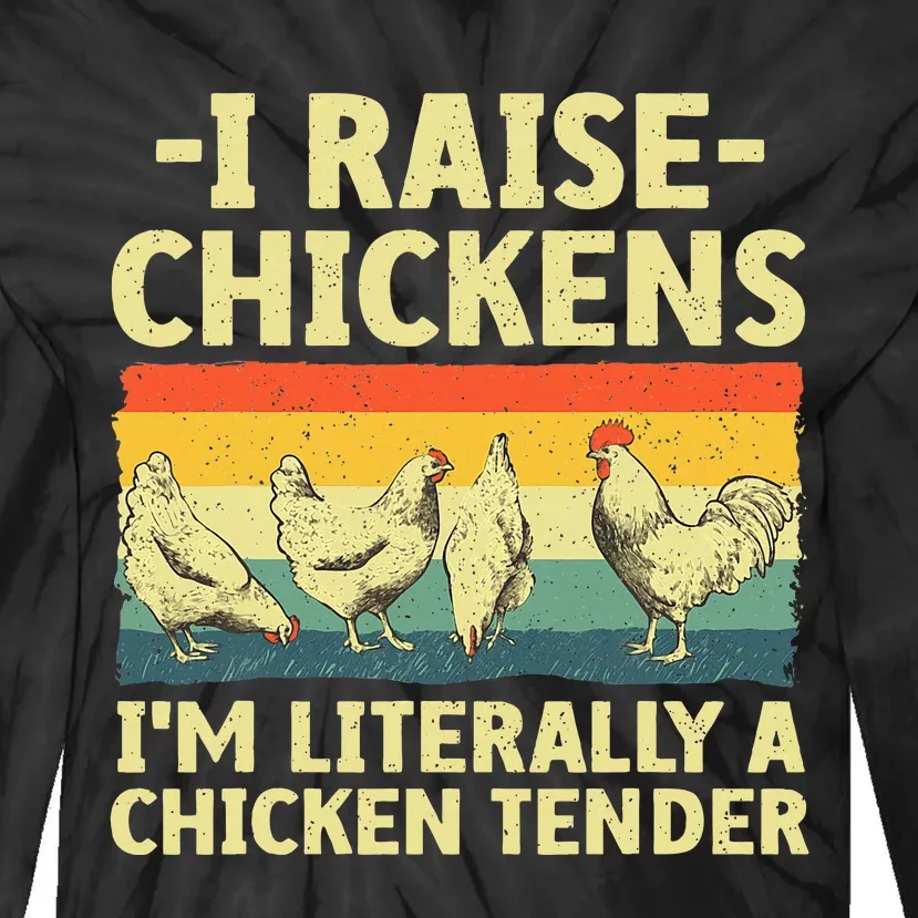 Cool Chicken Tender Art For Women Poultry Chicken Farmer Tie-Dye Long Sleeve Shirt