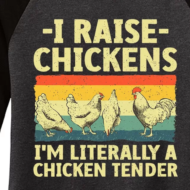 Cool Chicken Tender Art For Women Poultry Chicken Farmer Women's Tri-Blend 3/4-Sleeve Raglan Shirt