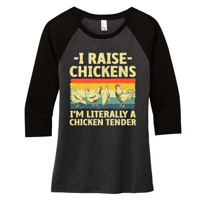 Cool Chicken Tender Art For Women Poultry Chicken Farmer Women's Tri-Blend 3/4-Sleeve Raglan Shirt