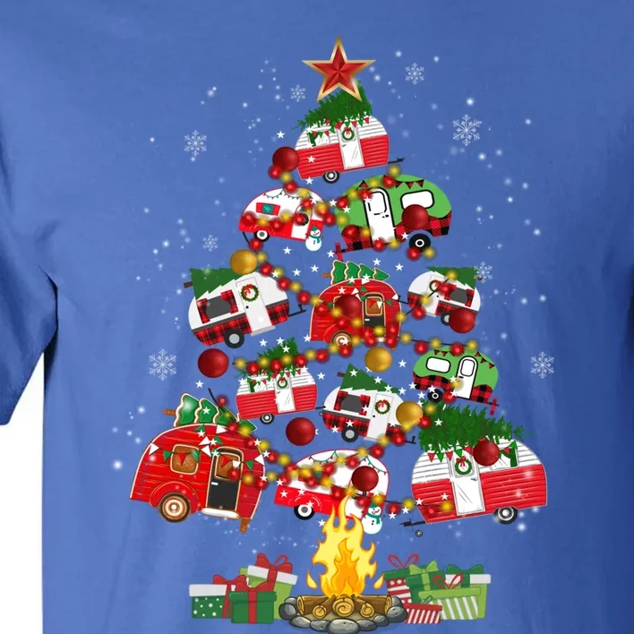 Camper Christmas Tree Camping Noel Camp Travel Xmas Holiday Gift Tall T-Shirt