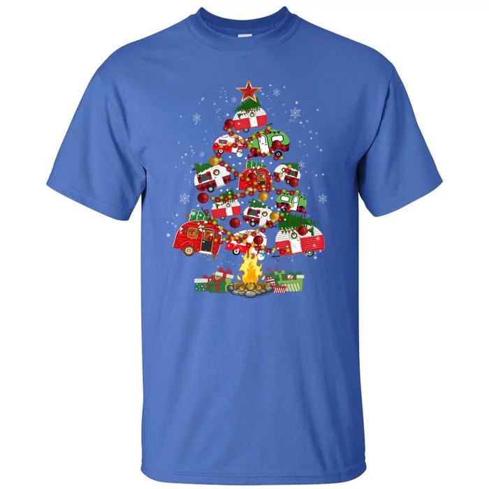 Camper Christmas Tree Camping Noel Camp Travel Xmas Holiday Gift Tall T-Shirt