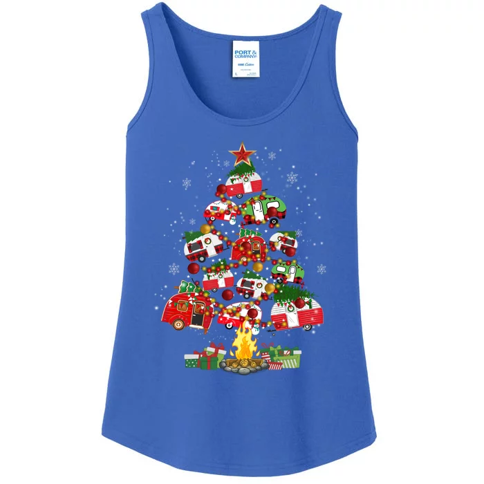 Camper Christmas Tree Camping Noel Camp Travel Xmas Holiday Gift Ladies Essential Tank