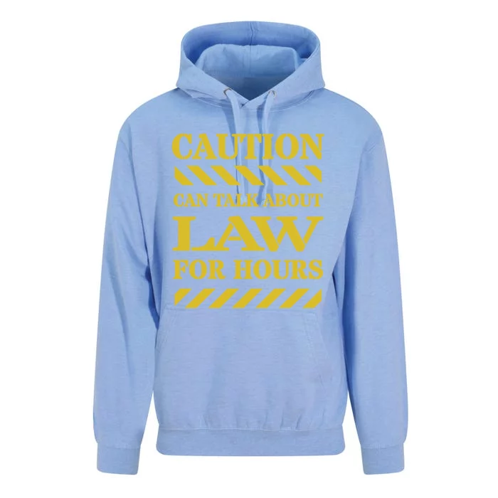 Caution Can Talk About Law For Hours Gift Unisex Surf Hoodie