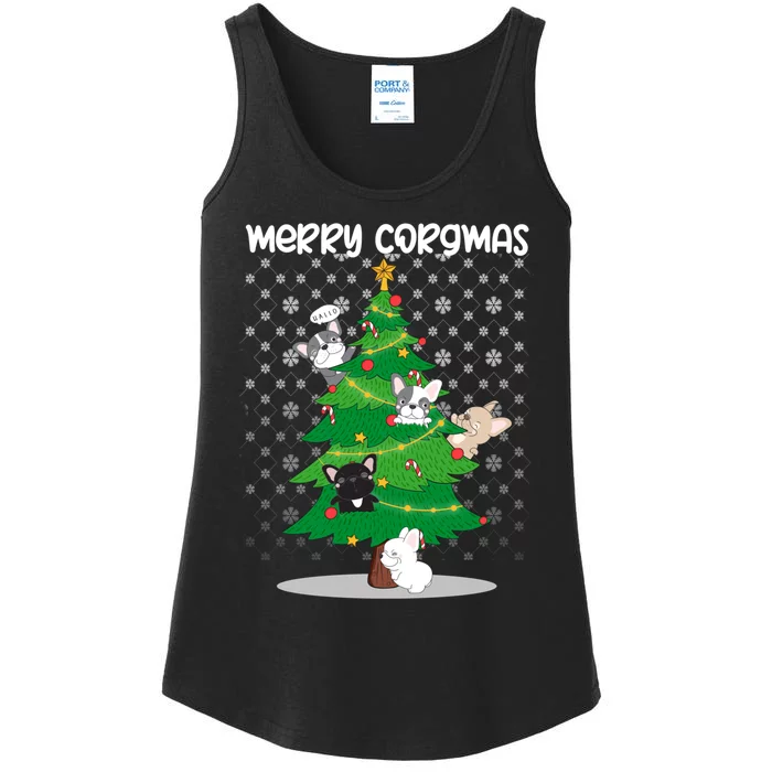 Corgi Christmas Tree Dog Santa Merry Dogmas Ladies Essential Tank