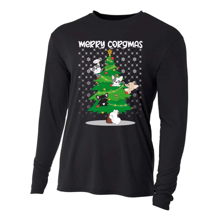 Corgi Christmas Tree Dog Santa Merry Dogmas Cooling Performance Long Sleeve Crew