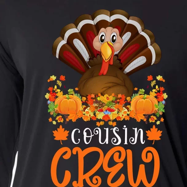 Cousin Crew Turkey Cute Family Thanksgiving Pajamas Matching Cooling Performance Long Sleeve Crew