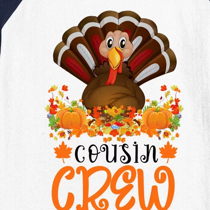 Cousin Crew Turkey Cute Family Thanksgiving Pajamas Matching Baseball Sleeve Shirt