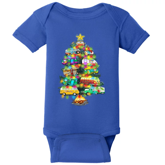 Camper Christmas Tree Design RvErs Campers Camping Gift Baby Bodysuit