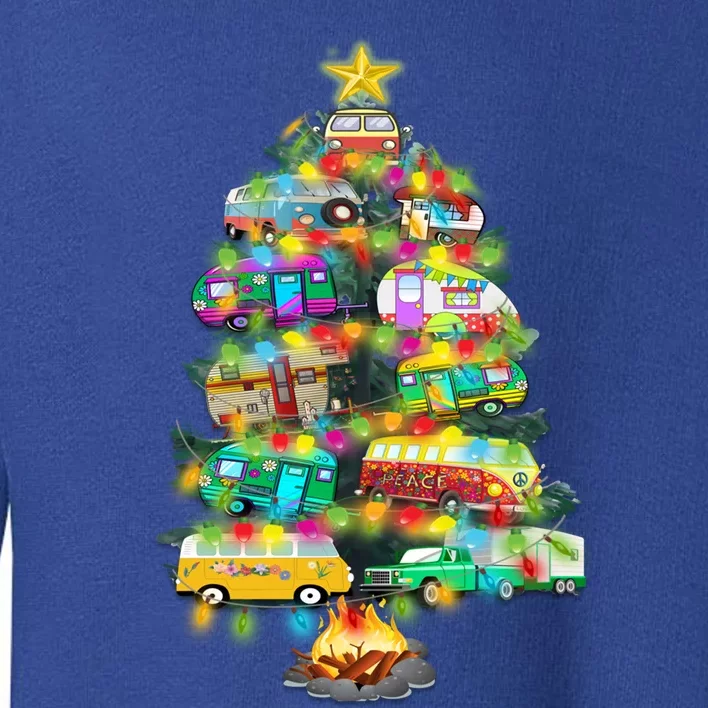 Camper Christmas Tree Design RvErs Campers Camping Gift Toddler Sweatshirt