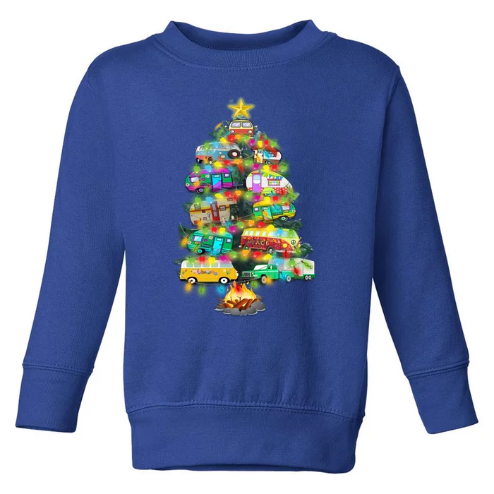 Camper Christmas Tree Design RvErs Campers Camping Gift Toddler Sweatshirt