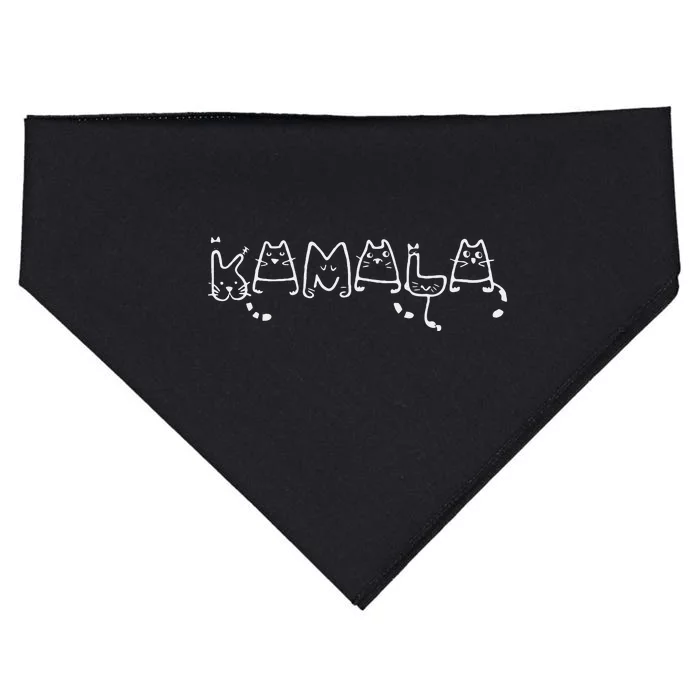 Cute Cat Typography Kamala Harris Cat Lettering Positive USA-Made Doggie Bandana