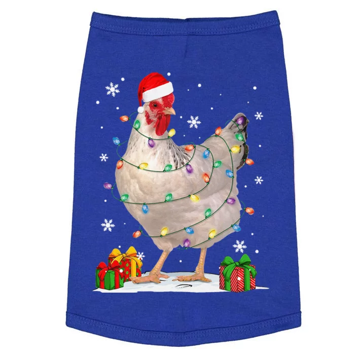 Chicken Christmas Tree Lights Funny Chicken Lover Xmas Farm Doggie Tank