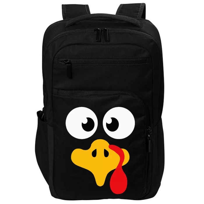 Crazy cute thanksgiving turkey face for dinner costume Impact Tech Backpack