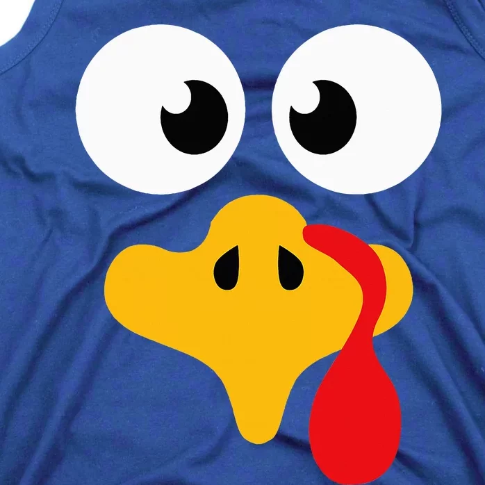 Crazy cute thanksgiving turkey face for dinner costume Tank Top