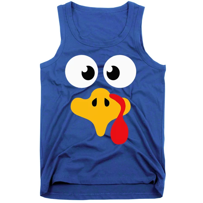 Crazy cute thanksgiving turkey face for dinner costume Tank Top