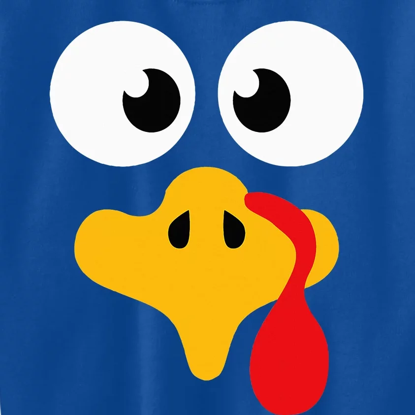 Crazy cute thanksgiving turkey face for dinner costume Kids Sweatshirt