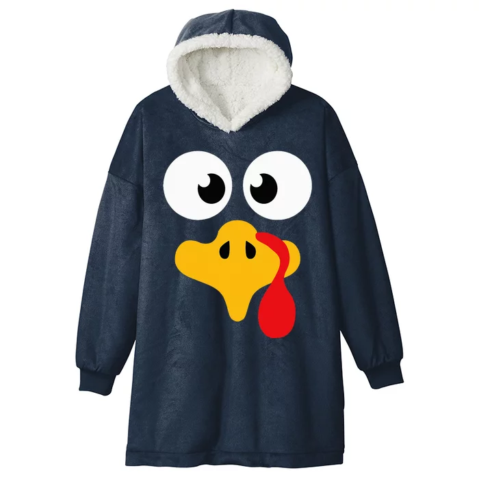 Crazy cute thanksgiving turkey face for dinner costume Hooded Wearable Blanket