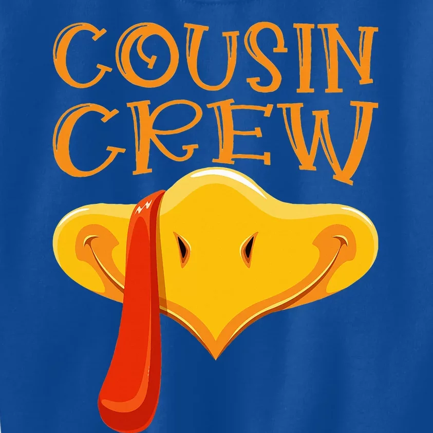 Cousin Crew Turkey Matching Family Thanksgiving Party Pajama Kids Sweatshirt