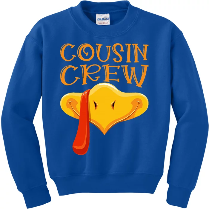 Cousin Crew Turkey Matching Family Thanksgiving Party Pajama Kids Sweatshirt