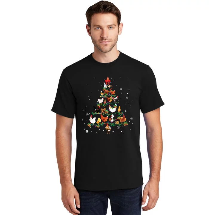 Chicken Christmas Tree Ornament Decor Xmas Tall T-Shirt