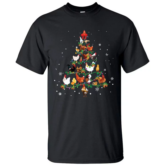 Chicken Christmas Tree Ornament Decor Xmas Tall T-Shirt