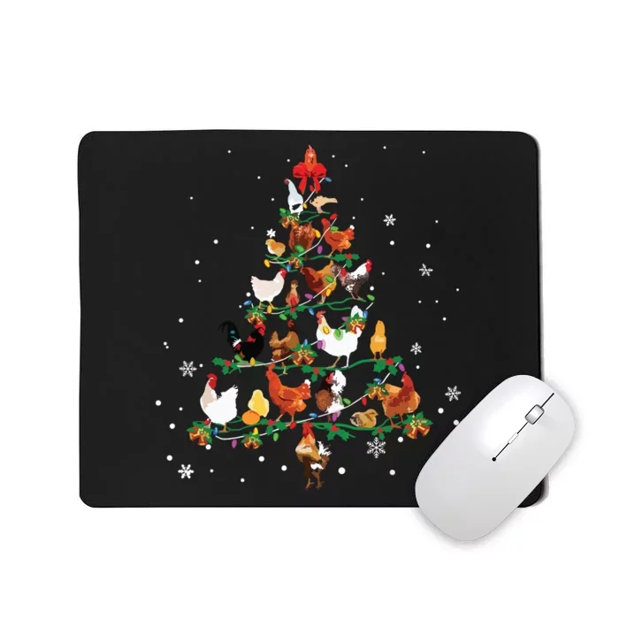 Chicken Christmas Tree Ornament Decor Xmas Mousepad