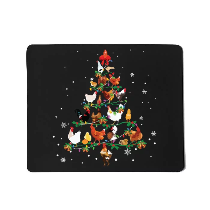 Chicken Christmas Tree Ornament Decor Xmas Mousepad