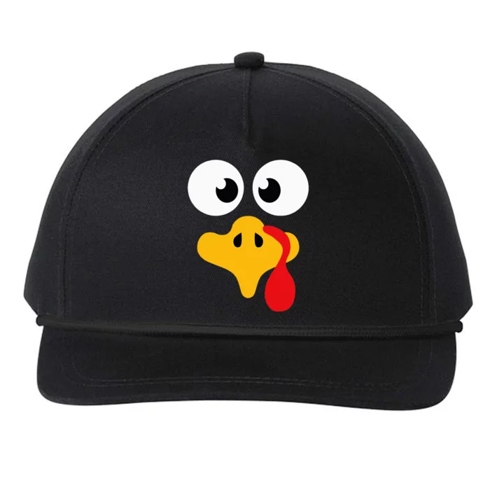 Crazy Cute Thanksgiving Turkey Face For Dinner Costume Snapback Five-Panel Rope Hat