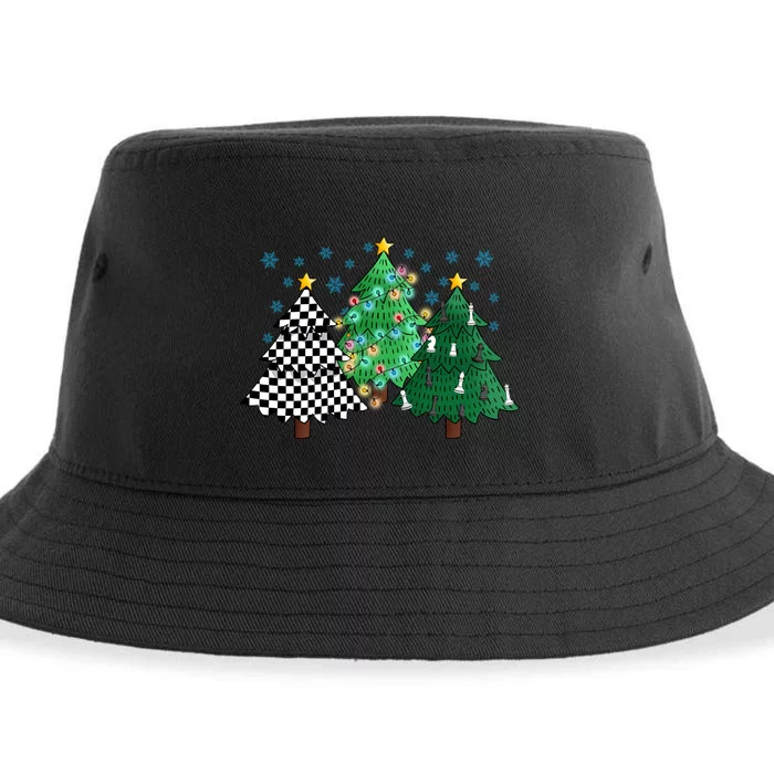 Chess Christmas Tree Funny Xmas Team Sport Gift Sustainable Bucket Hat