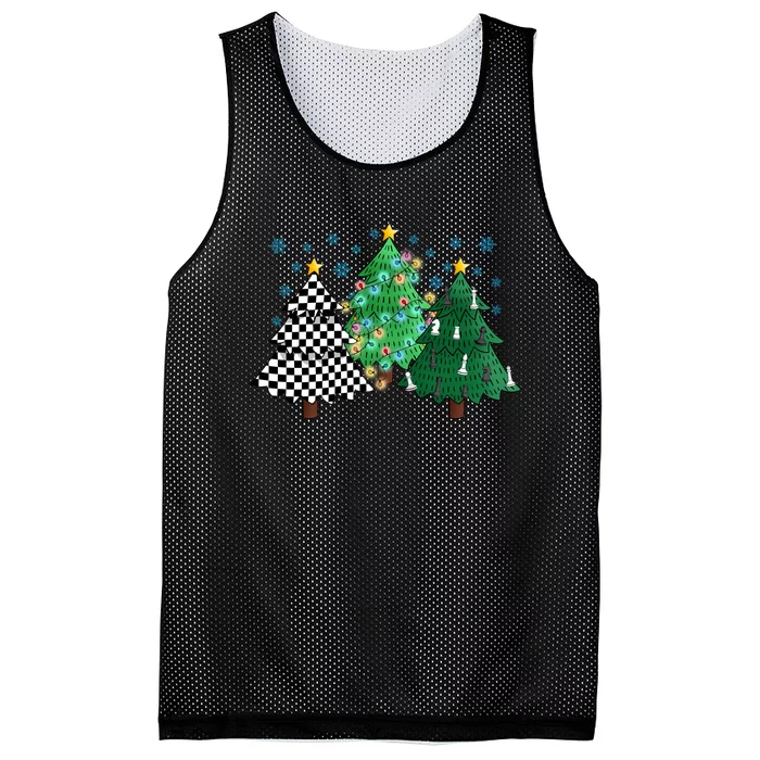 Chess Christmas Tree Funny Xmas Team Sport Gift Mesh Reversible Basketball Jersey Tank