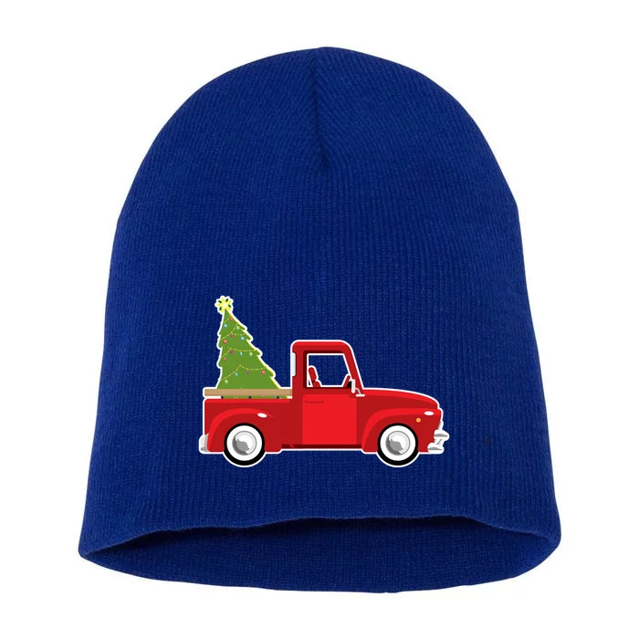 Country Christmas Truck Funny Gift Short Acrylic Beanie