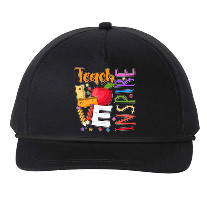 Cute Colorful Teach Love Inspire Snapback Five-Panel Rope Hat